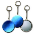 2" Round Metallic Key Chain w/ 3D Lenticular Changing Color Effects - Blue (Blank)